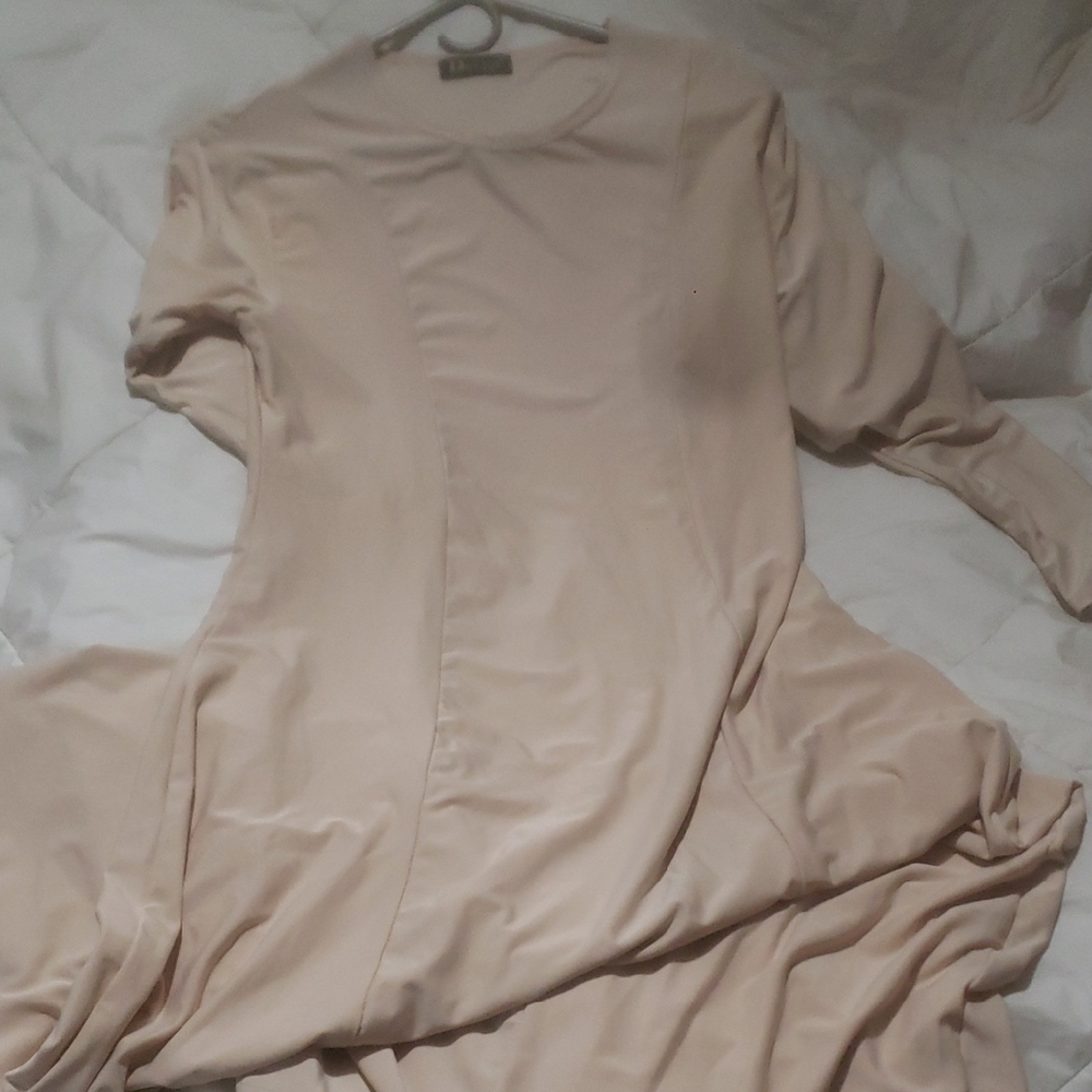 Elegant Beige Long Sleeve Dress